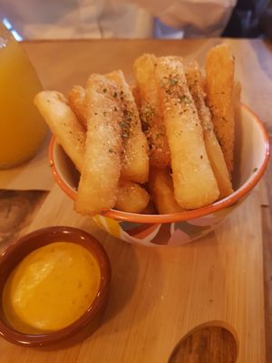 Fried yuca at Tumatey in Barcelona