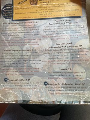 Menu  at Tumatey in Barcelona