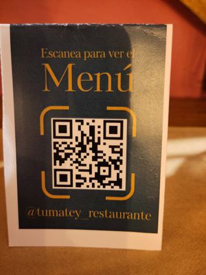 QR code menu at Tumatey in Barcelona