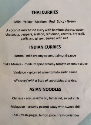 menu - all tofu options q50 at Soulfood Kitchen in El Paredon