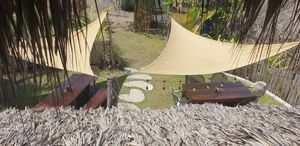 Lower dining area, taken from upper dining area at Soulfood Kitchen in El Paredon