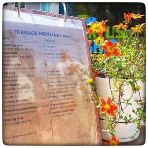 Terras menu at Beryl's  in Deventer