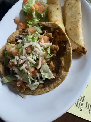 Tostada and flautas   at GFF - Mi Tierra in Griffith