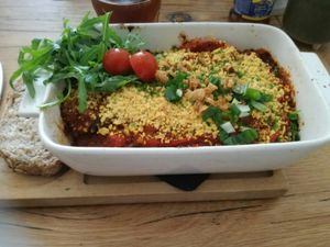 Vegan moussaka at Den Olifant in Ypres