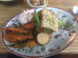 Lentils Burger  at Funky Fresh Cafe - DogA in Oslo