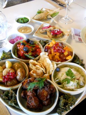 shared dish (for two) at Funky Fresh Cafe - DogA in Oslo