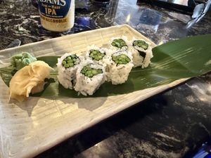 Asparagus rolls - yum!  at Bleu Ginger in Groton