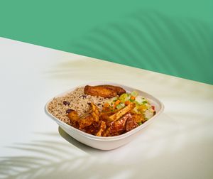 Jerk Tofu & Pineapples Box at Jamin Vegan (by JamaFo Xpress) in Canoga Park