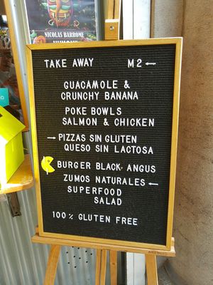 Board at M2 Gluten Free in Barcelona