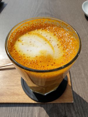 Curcumamilch with Hafermilch at Fresh INN - Grosse Str in Flensburg