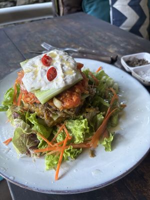 Raw and cooked lasagna   at Warung Ra in Tejakula