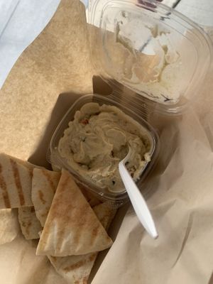 Sun dried tomato spread with pita  at Feed Your Head - Food Stand in Chicago