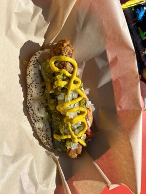 Chicago dog at Feed Your Head - Food Stand in Chicago