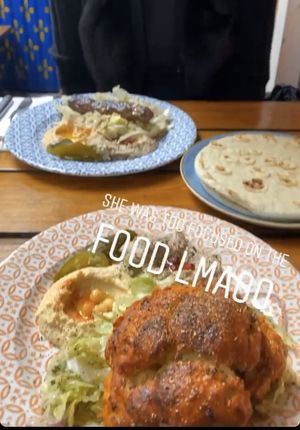 Set lunch - roasted cauliflower, pita, hummus, Baba Ganoush, salad  at Maison Libanaise in Hong Kong Island