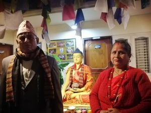 Our source of inspiration with the Lord Buddha- Symbol of peace and harmony at Pleased Veg & Vegan in Kathmandu