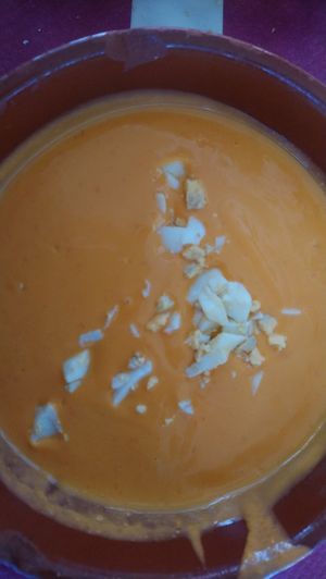 Salmorejo, sin jamón (se puede sin huevo también) at Barlovento in Cadiz