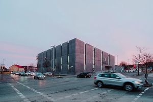 View from the street. Hafven Innovation Community  at Cafve in Hannover