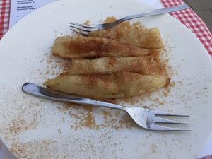 Vegan dessert with cinnamon to taste. at Trevi's in Amsterdam