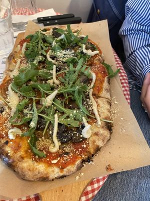 Amazing truffle pizza at Trevi's in Amsterdam