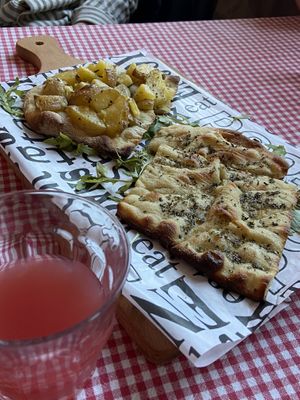Potato and garlic focaccia   at Trevi's in Amsterdam