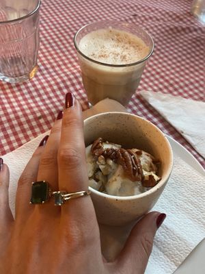 Cappuccino and maple pecan gelato  at Trevi's in Amsterdam