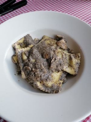 Ravioli tartufo, my favourite at Trevi's in Amsterdam