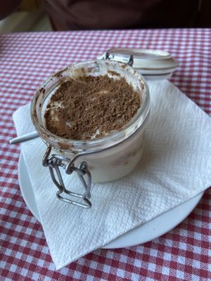 Tiramisu: tasty, but a bit weak. It was mainly cream with some cake and coffee/chocolate crumble. at Trevi's in Amsterdam
