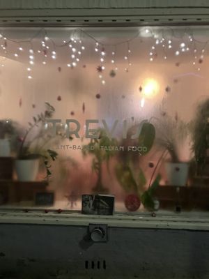 Outside window  at Trevi's in Amsterdam