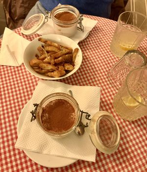 Tiramisu & cinnamon sticks  at Trevi's in Amsterdam