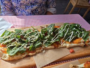 Pizza pesto Ricotta at Trevi's in Amsterdam