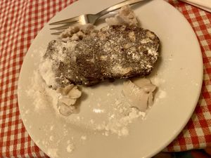 Chocolate salami with ice-cream: quite good  at Trevi's in Amsterdam