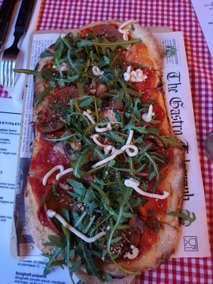 Truffle pecorino pizza at Trevi's in Amsterdam