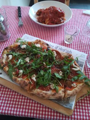 Pizza and pasta at Trevi's in Amsterdam