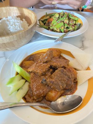 Beyond Rendang (10/10) and Sambal Okra (10/10) at Mamak Vegan Kitchen in Chamblee