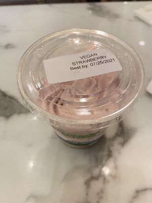 Vegan strawberry cake - SOO GOOOD. Not to sweet and very moist  at Mamak Vegan Kitchen in Chamblee