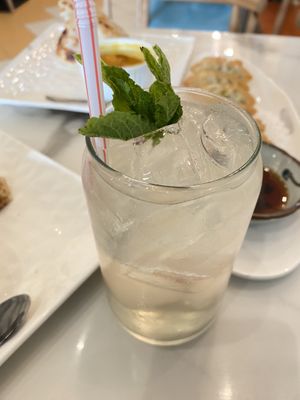 Lychee Soda. Very good just a bit sweeter than I would like at Mamak Vegan Kitchen in Chamblee