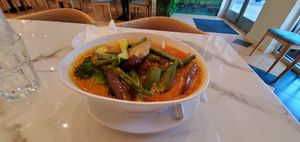 Spicy tofu and eggplant at Mamak Vegan Kitchen in Chamblee