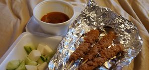 Chicken satay at Mamak Vegan Kitchen in Chamblee