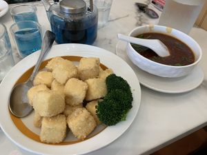 Fragrant Tofu--tofu is fried but delicate--so good!  at Mamak Vegan Kitchen in Chamblee