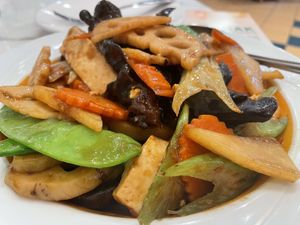 Little wok lotus root w/tofu  at Mamak Vegan Kitchen in Chamblee