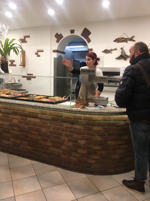 The counter  at Nonsolopizza in Cremona