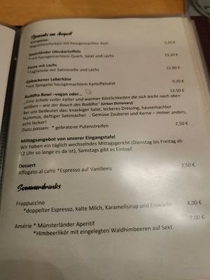 Menu no 2 at Bistorant Uppu in Winterberg