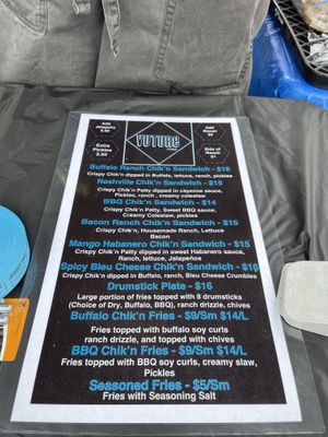 MSP pop up menu   at Vuture Food in San Pedro