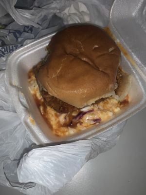 Mango Habanero Chick’n Sandwich    at Vuture Food in San Pedro