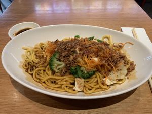 I added a sauce combo of soy, chilli and vinegar to the veg noodles and the taste was so good this time!  at MEL - Nooodles - T2 in Melbourne Airport