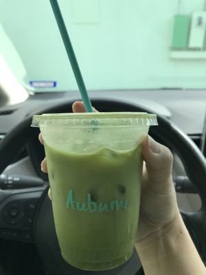 Matcha latte with ashwandha  at Plantyful Sweets in San Antonio