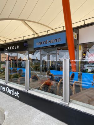 Exterior with outside seating at Caffe Nero   in Ashford