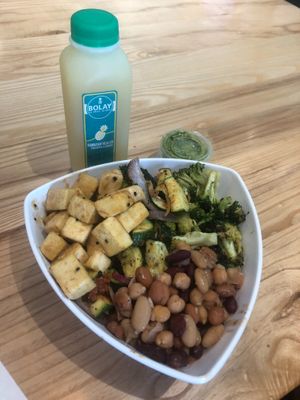 Kale bowl with beans broccoli and miso tofu at Bolay in Pembroke Pines