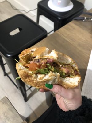 “Lamb” burger  at Burger Plant in Dunedin