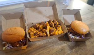 Nuts 4 You, Spicy Chook Loaded Fries, Big Smoke at Burger Plant in Dunedin